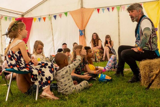 An image of Shane the Storyteller at Roots Gathering